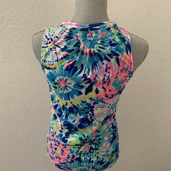 Lilly Pulitzer Essie Top Blue Pink Excellent Condition Sleeveless XS GORGEOUS - Picture 6 of 9